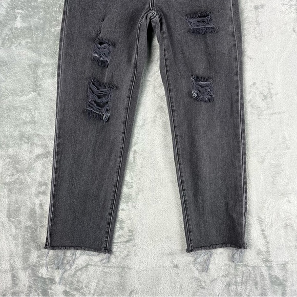 PacSun High Rise Straight Leg Jeans 25 Faded Black Gray Distressed 90s Grunge - Picture 3 of 15